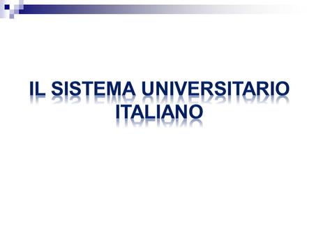 Il sistema universitario italiano