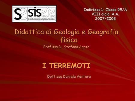 Didattica di Geologia e Geografia fisica