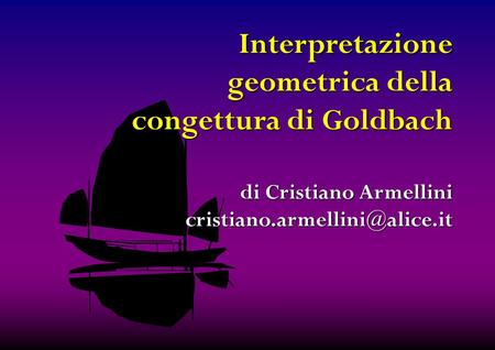 Interpretazione geometrica della congettura di Goldbach di Cristiano Armellini