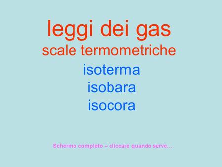 leggi dei gas scale termometriche