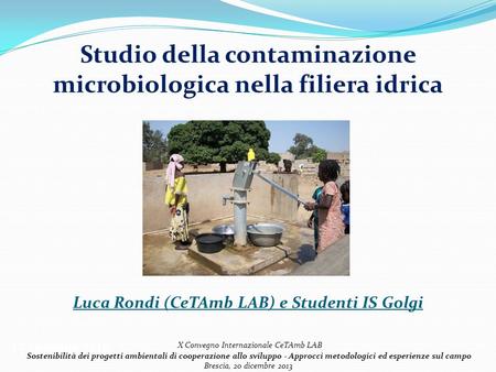 Studio della contaminazione microbiologica nella filiera idrica