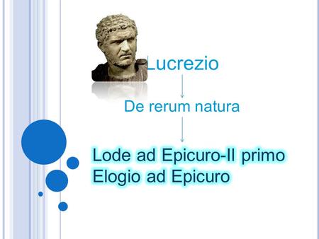 Lucrezio De rerum natura Lode ad Epicuro-Il primo Elogio ad Epicuro.