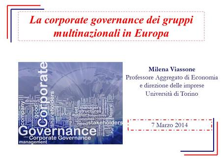 La corporate governance dei gruppi multinazionali in Europa