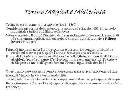 Torino Magica e Misteriosa
