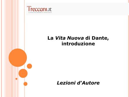 La Vita Nuova di Dante, introduzione