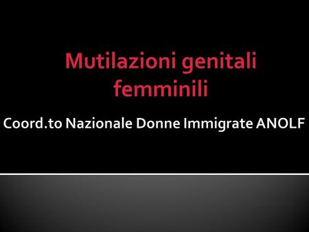 Coord.to Nazionale Donne Immigrate ANOLF