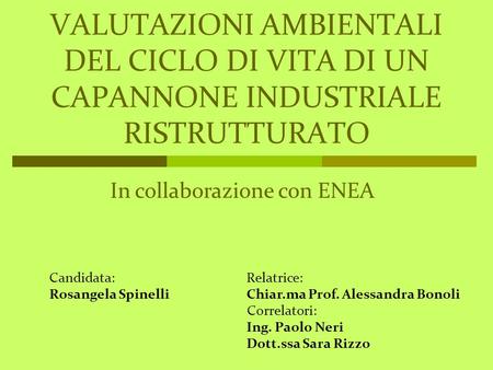 In collaborazione con ENEA