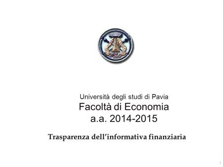 Università degli studi di Pavia Facoltà di Economia a.a