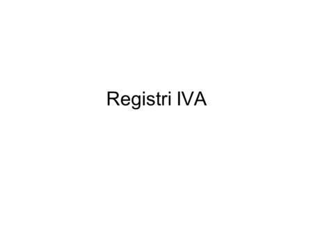 Registri IVA.
