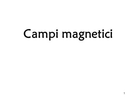 Campi magnetici.