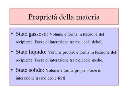 Proprietà della materia