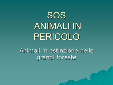 SOS ANIMALI IN PERICOLO
