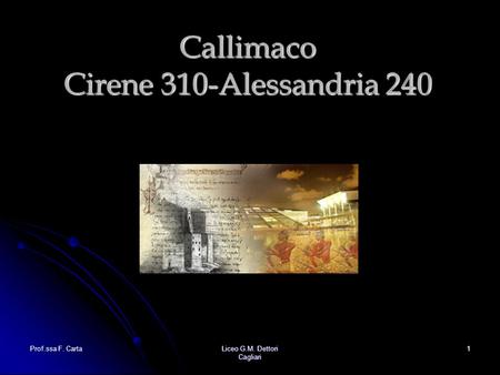 Callimaco Cirene 310-Alessandria 240