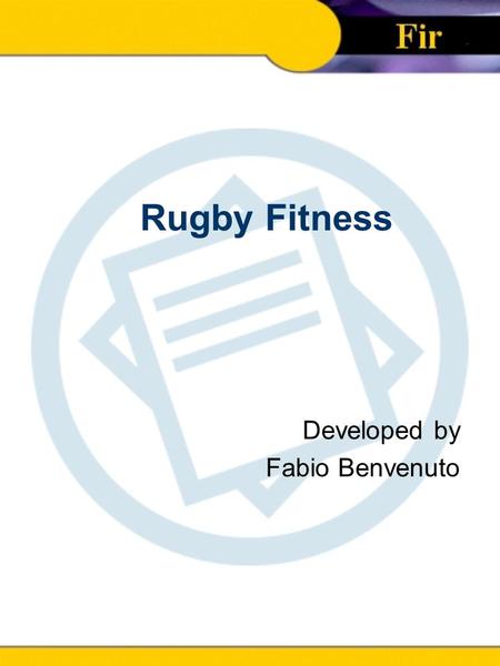 Rugby Fitness Developed by Fabio Benvenuto.