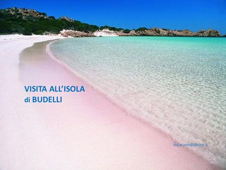 VISITA ALL’ISOLA di BUDELLI Budelli è un’isola della Sardegna, fa parte dell’arcipelago della Maddalena presso le bocche di Bonifacio,