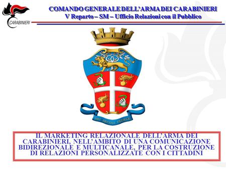 COMANDO GENERALE DELL’ARMA DEI CARABINIERI