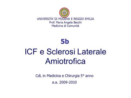 ICF e Sclerosi Laterale Amiotrofica