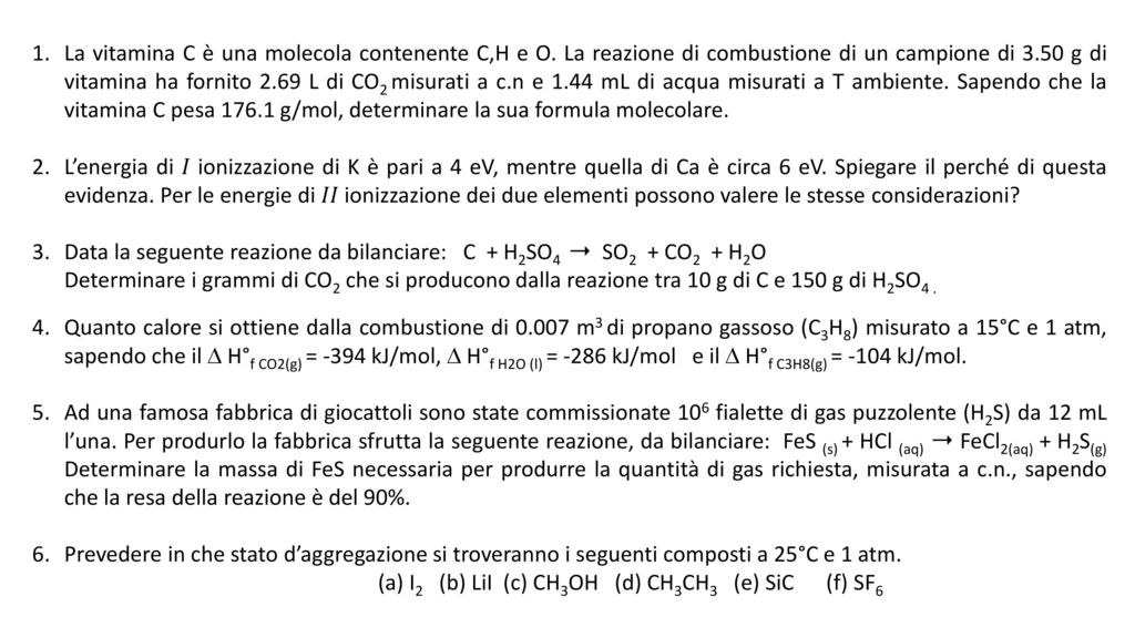 La Vitamina C E Una Molecola Contenente C H E O Ppt Scaricare