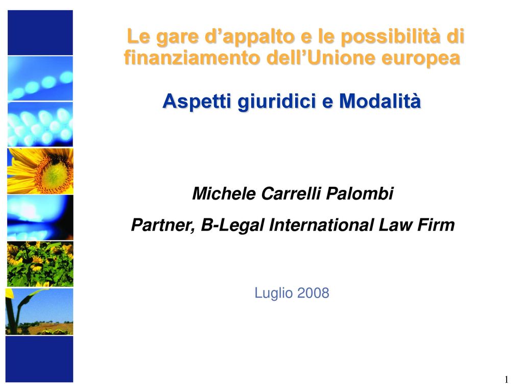 Michele Carrelli Palombi ppt scaricare