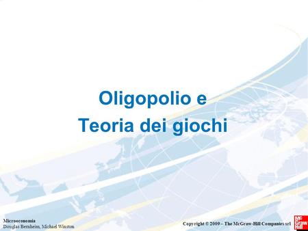 Oligopolio e Teoria dei giochi