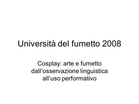 Università del fumetto 2008
