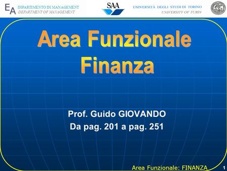 Area Funzionale Finanza