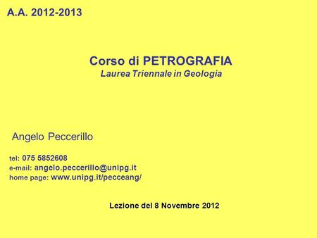 Laurea Triennale in Geologia