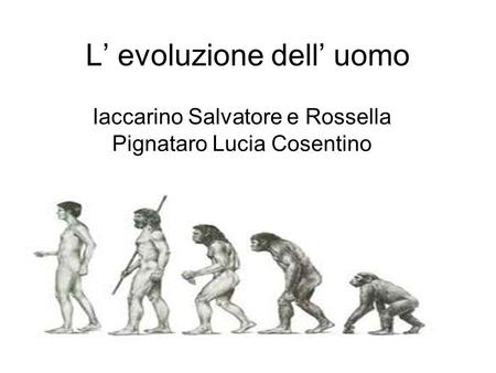 L’ evoluzione dell’ uomo