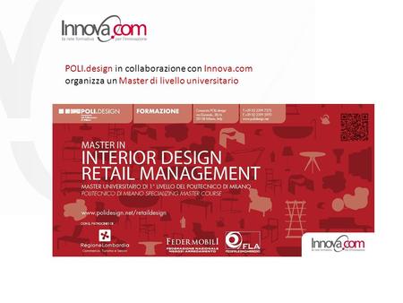 POLI.design in collaborazione con Innova.com organizza un Master di livello universitario.