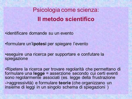 Psicologia come scienza: