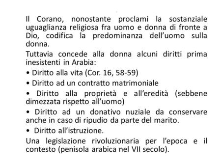 • Diritto alla vita (Cor. 16, 58-59)