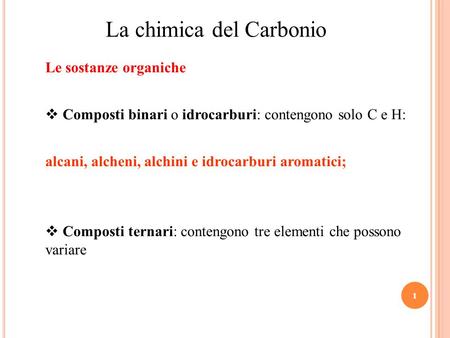 La chimica del Carbonio