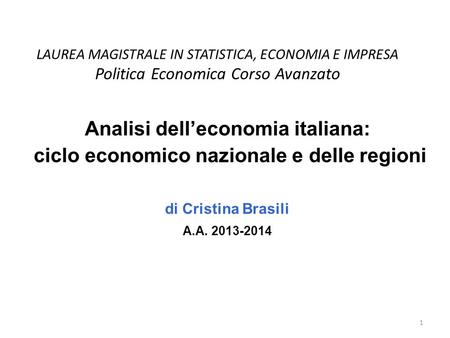 Analisi dell’economia italiana: