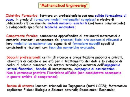 “Mathematical Engineering”