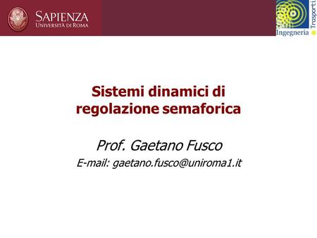 Sistemi dinamici di regolazione semaforica