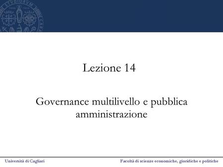 Governance multilivello e pubblica amministrazione