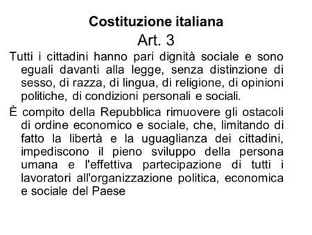 Costituzione italiana Art. 3