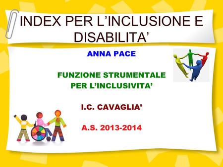 INDEX PER L’INCLUSIONE E DISABILITA’