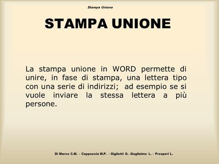 Stampa unione Stampa Unione STAMPA UNIONE