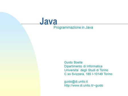 Programmazione in Java