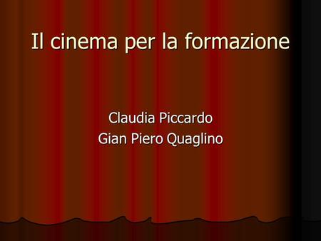 Il cinema per la formazione