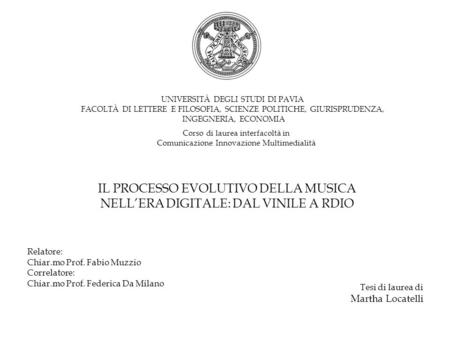 IL PROCESSO EVOLUTIVO DELLA MUSICA