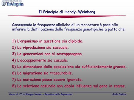 Il Principio di Hardy-Weinberg