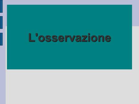 L'osservazione.