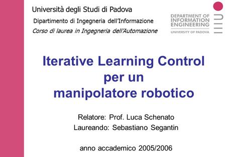 Iterative Learning Control per un manipolatore robotico