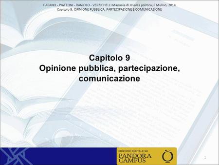 Capitolo 9 Opinione pubblica, partecipazione, comunicazione