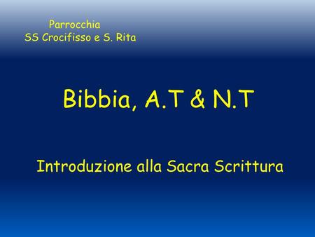 Introduzione alla Sacra Scrittura