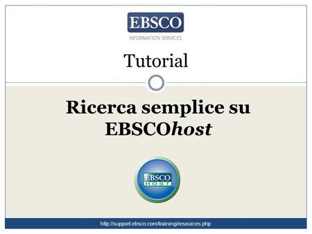 Tutorial Ricerca semplice su EBSCOhost