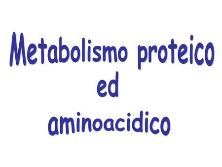 Metabolismo proteico ed aminoacidico.