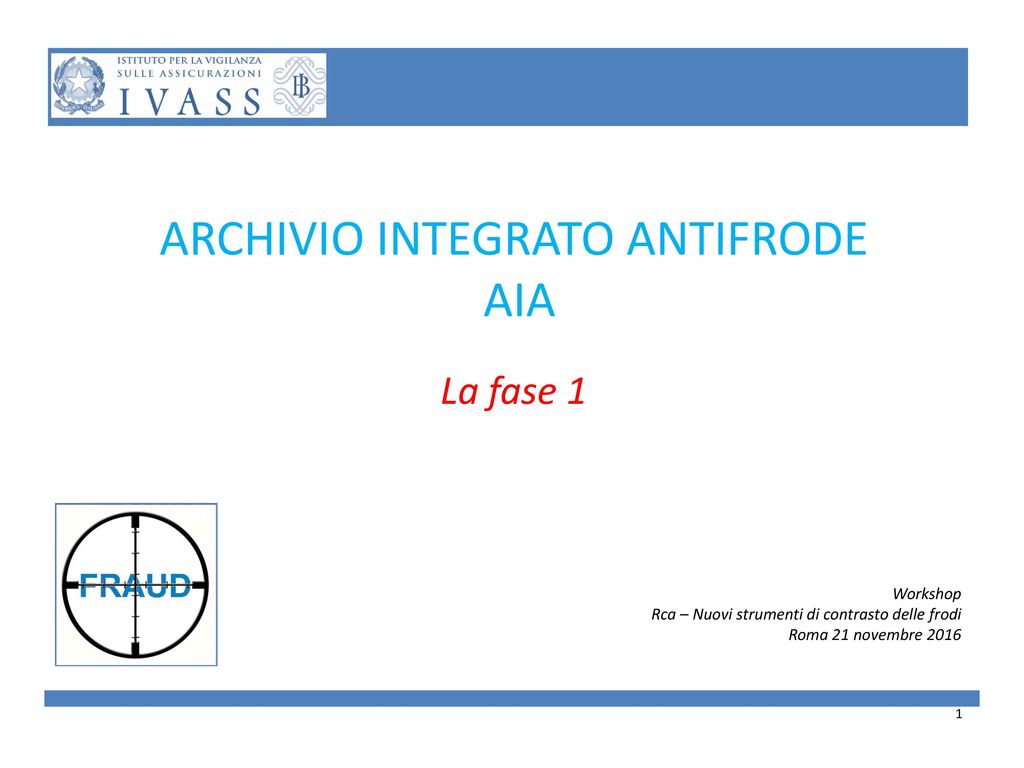 ARCHIVIO INTEGRATO ANTIFRODE ppt scaricare